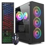STGAubron Gaming PC Desktop Computer, Intel Core i7 8th Gen up to 4.1G, Radeon RX 580 8G, 16G DDR4, 512G SSD, WiFi 6, BT 5.2, RGB Fan x4, Windows 11 Home