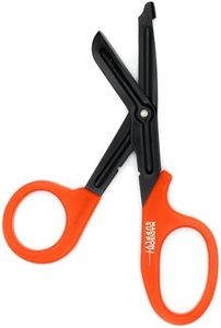 Madison Supply Medical Scissors, EMT and Trauma Shears - 7.5 Inch Premium Quality Stainless Steel Bandage Scissors - Fluoride-Coated with Non-Stick Blades - 1 Pack (Orange)