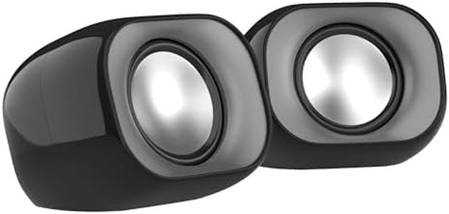 HP DHS-2111 Wired Speaker, 2-Channel Surround Sound, 3.5mm aux connectivity, PC and Phone Compatible, Easy Volume Controls, 1-Year Warranty, 0.27 kg, Black, 8C575AA