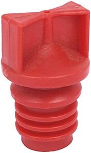 sourcing map Bouchon de reniflard d'huile pour compresseur d'air en plastique à filetage mâle de 18 mm de diamètre rouge