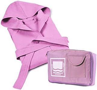 Banzaii Albornoz Unisex con Capucha 100% Microfibra – Bata de Baño para Hombre y Mujer - Ideal para Deporte, Piscina, Gimnasio y Viajes Talla L Lila