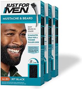 Just For Men Mustache and Beard Brush-In Color Gel, Jet Black (Pack of 3)