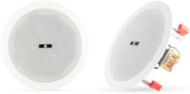 Winston Halo 65C 6.5-Inch Full Range Ceiling Speaker (Pair) | 30W RMS 100V Line | Dual Paper Cone Driver | Flush Mount ABS Frame | Metal Mesh Grill | Indoor/Outdoor – Home, Hotel & Retail