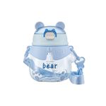 RUCHI HOUSEWARES 850ml Bear Sipper Water Bottle YB0779 Polycarbonate | Fun & Fancy Design | Attractive Colors | School Kids Bottle | Innovative Shape for All School-Goers (Blue)