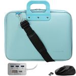 Mouse, USB Hub, 13 14-inch Carrying Case Laptop Bag Made for Inspiron, Dell Latitude, ChromeBook, Alienware (Blue)