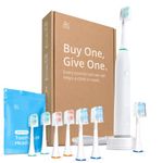 Greater Goods Electric Toothbrush Kit - A Rechargeable, Whitening Portable Sonic Toothbrush for Kids and Adults | Includes Holder, Portable Charger & 8 Replacement Heads | Designed in St. Louis