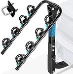 4-Bike Rack Hitch Mount(180 lbs Capacity), Bike Hitch Hanging Racks and Carriers for Car, SUV and Truck with 2” Receiver Hitches, High Strength Double Arms, Anti-Rattle System