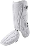 Norespnea Batter's Leg Guard, Baseball Shin Guards, Batter's Baseball Softball Leg Guard for Youth and Adult -White(Adult)