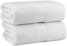 COTTON CRAFT - 2 Pack Luxuriously Oversized Hotel Bath Sheet - White - 100% Ringspun Cotton - 40x80 - Heavy Weight 700 Grams - 2 Ply Construction - Highly Absorbent - Easy Care Machine Wash