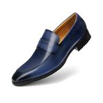 RITIZEN Men's Oxford Dress Shoes Classic Handmade Calfskin Manufacturing (Navy, Numeric_9_Point_5)