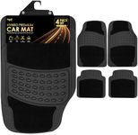 Nyxi 4 Piece Rubber Car Mat and Carpet (Front + Rear) Car Mat Floor Mat Universal Non-Slip Heavy Duty for Cars SUV Truck and VAN, Water Proof, All Weather