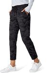 G Gradual Women's Pants with Deep Pockets 7/8 Stretch Sweatpants for Women Athletic, Golf, Lounge, Work (Black Camo, 3X-Large)