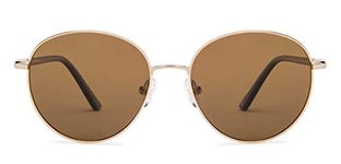 John Jacobs Gold Brown Round Polarized & UV Protected Sunglasses For Men & Women - JJ S13078