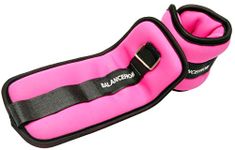 BalanceFrom Fully Adjustable Ankle Wrist Arm Leg Weights, 1 lbs each (2-lb pair), Pink