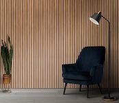 Slat Wood Wall Panels - Decorative & Sound Absorbing Contemporary Acoustic Slatted Wall & Ceiling Panelling (Oak Sample 12CM)