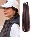 GIRISA Artificial Fake Long Extensions Hair for Women & Girls - Paranda Choti False Nakli Hair Wig - Extra Hair Braid Attachment for Ladies - Brown (1pcs)