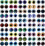 MWOOT 100 Pcs 12MM Glass Eyes Caboc