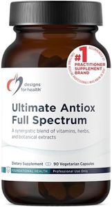 Designs for Health Ultimate Antiox Full Spectrum - Antioxidant Supplement with Resveratrol, Acerola, Lutein, Curcumin C3, Quercetin + More (90 Capsules)