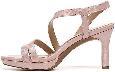 Naturalizer Women's Brenta Heeled Sandal, Rose Pink, 9