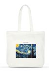 Starry Night Laptop Tote Bag with Zipper & Pockets | Large Cotton Tote Bag with Laptop Compartment