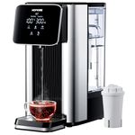 KOMORE 2.5L Instant Hot Water Dispenser, Filter Water Dispenser with 7 Temperature Presets & 7 Volume Options, 2600W Fast Boil, Electric Kettle with LED Touch Display, Black