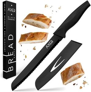 Axer Coltello Pane Professionale con Lama Guard - Coltello per Pane Durabile in Nero - Coltello da Pane con Lama Seghettata - Coltelli da Cucina Professionali