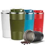 Travel Mug Reusable Insulated Coffee Cups Vacuum Insulation Stainless Steel Thermal Tumbler for Hot Cold Drinks (Green, 510ml)