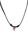 Fossil Necklace for Men Vintage Casual, Measurements: Length: 42 cm + 5 cm black Leather Necklace, JF85832040