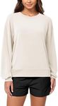 ODODOS Modal Soft Oversized Sweatshirts for Women Crew Neck Long Sleeve Relaxed Pullover Tops, Ivory, X-Small