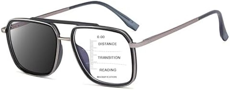 HOOBAY Photochromic Progressive Multifocus Reading Glasses For Men,Progressive Readers No Line Quick-Transition Sunglasses