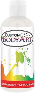 Custom Body Art 8-Ounce White Temporary Airbrush Tattoo Body Art Paint Alcohol Based