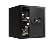 RPNB Deluxe Safe and Lock Box, Money Box, Digital Keypad Safe Box, Perfect for Home Office Hotel Business Jewelry Gun Cash Use Storage, 34L, Alloy Steel,Black