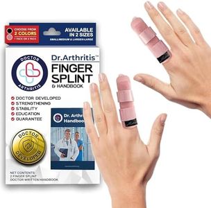Dr. Arthritis Doctor Developed Finger Splint Trigger Finger Brace - Braces, Splints & Supports Index, Middle, Ring & Pinky Finger - Padded Finger Splints for Straightening (Pink, L/XL, 2 Pack)