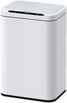 ELPHECO Stainless Steel Office Trash Can 6.6 Gallon Motion Sensor Garbage Bin Rectangular Automatic Touch Free Waste Bin for Hotel and Living Room(White)