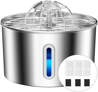 BalimoPet Cat Water Fountain for Drinking - 74oz/2.2L Cat Fountain Stainless Steel Flower Style, Silent Automatic Wired Pet Water Fountain Triple-Filter Water Fountain Cat Bowl 3 Filters 3 Sponges