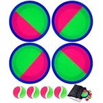 Morcheiong Toss and Catch Ball Game Outdoor Toys Beach Games for Kids Family with 4 Paddles 4 Balls and 1 Storage Bag