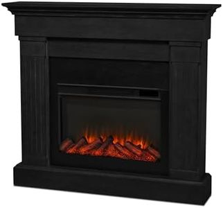 Real Flame Crawford 48" Slim Indoor Electric Fireplace with Mantel for Living Room or Bedroom, Replaceable Fireplace Insert Heater, Realistic Log and Flame Effect, Remote Control, Timer.