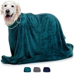 Lucky Paws® UK Dog Drying Bag - Luxurious Dog Towel Bag – Super Absorbent & Soft Dog Towels - Alternative for Dog Towelling Drying Coat - Dog Drying Towels - Perfect for Dog Grooming (XL, Teal)