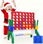 Aywewii 1.9 FT Giant 4-to-Score Connect Game Set Family Games for Kids and Adults 4-in-A-Row Jumbo Yard Game Large Floor Games Outdoor Indoor Party Games Christmas Birthday Gifts Stocking Stuffers