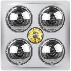 Modura Bathlux4 3-in-1 Bathroom Heater Fan Exhaust Light 4 x 275W Instant Heat (Silver)