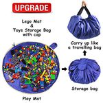 SUMBABO Toy Storage Mat Bag for Lego Play Mat Bag – Portable Toy Storage Container for Kids with Cap Like Travel Bag as Gift