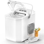 Ice Maker Machine for Home - Self-Cleaning Function, 9 Ice Cubes in 6 Minutes. Low Noise Operation - Ideal for Households, Offices, and Bars, Enjoy Refreshing Ice Anytime, White