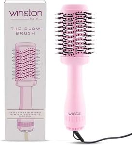 Winston 2 in 1 Hair Styling Blow Brush for Women - 1200 Watts | Hot Air Brush, Hair Volumizer Brush, Hair Blow Dryer Brush with Charcoal Bristles for Salon-Quality Volume and Shine (Pink) - 1-Year Warranty