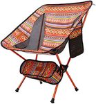 Moon Lence Outdoor Chair, Camping Chair, Compact, Foldable, Ultra Lightweight, Storage Bag, Hiking, Load Capacity 330.7 lbs (150 kg), Red