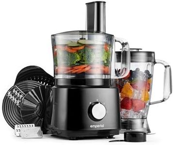 Emperial Food Processor and Blender – 2L Bowl, 1.8L Jug, Multifunctional 8in1 Citrus Juicer, Shredder, Slicer, Emulsifier & Grater – Features 2 Speeds + Pulse Control