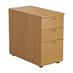 Office Hippo Heavy Duty Pedestal Filing Cabinet, File Cabinet, Office Cabinet, Lockable Filing Cabinet Office Storage, A4/Foolscap - Oak, 3 Drawer