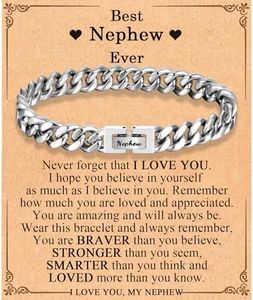 EFVISD Nephew Gifts for Nephew Best Nephew Ever Gifts To My Nephew Bracelet Gifts, from Aunt Uncle, Cool Birthday Christmas Graduation Back to School Gifts for Nephew Him Teen Boys Men