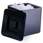 bar@drinkstuff Square Ice Bucket Black 10 Litre - Double Wall Plastic Ice Bucket