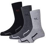 RC. ROYAL CLASS Men's Soft Warm Calf Length Cotton Thick Towel Cushion Winter Wear Free Size Socks(Pack of 3)(Multicolored)