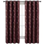 Royal Tradition Embroidered Olivia 104-Inch Wide x 84-Inch Long, Lined and Interlined Curtains, Burgundy